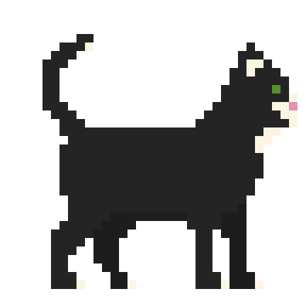 Gif image of idle position of the black cat