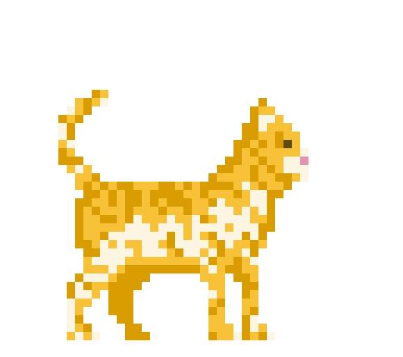 Gif image of jumping position of the orange cat