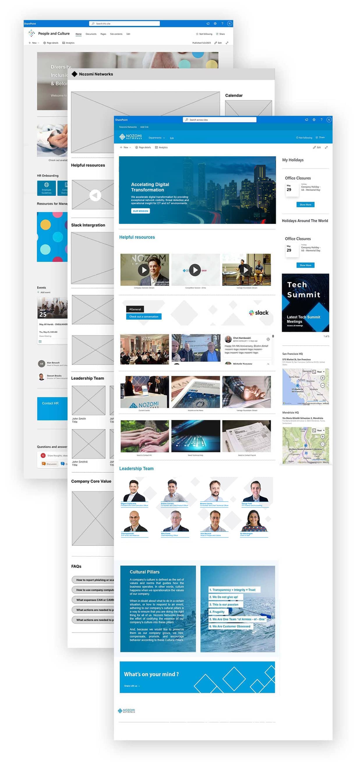 Image of a website with blue color and people
