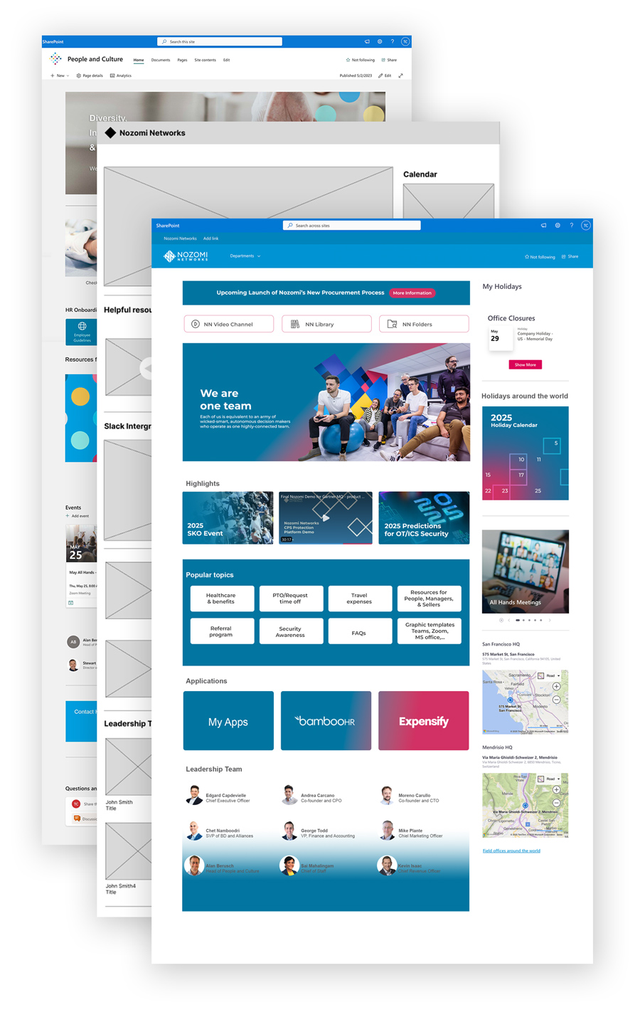 Image of a website with blue color and people